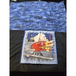 Lionel American Legend Santa Fe Train  Blue Black pillow Quilt Bedding 39x62